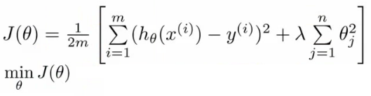 cost function with regularization